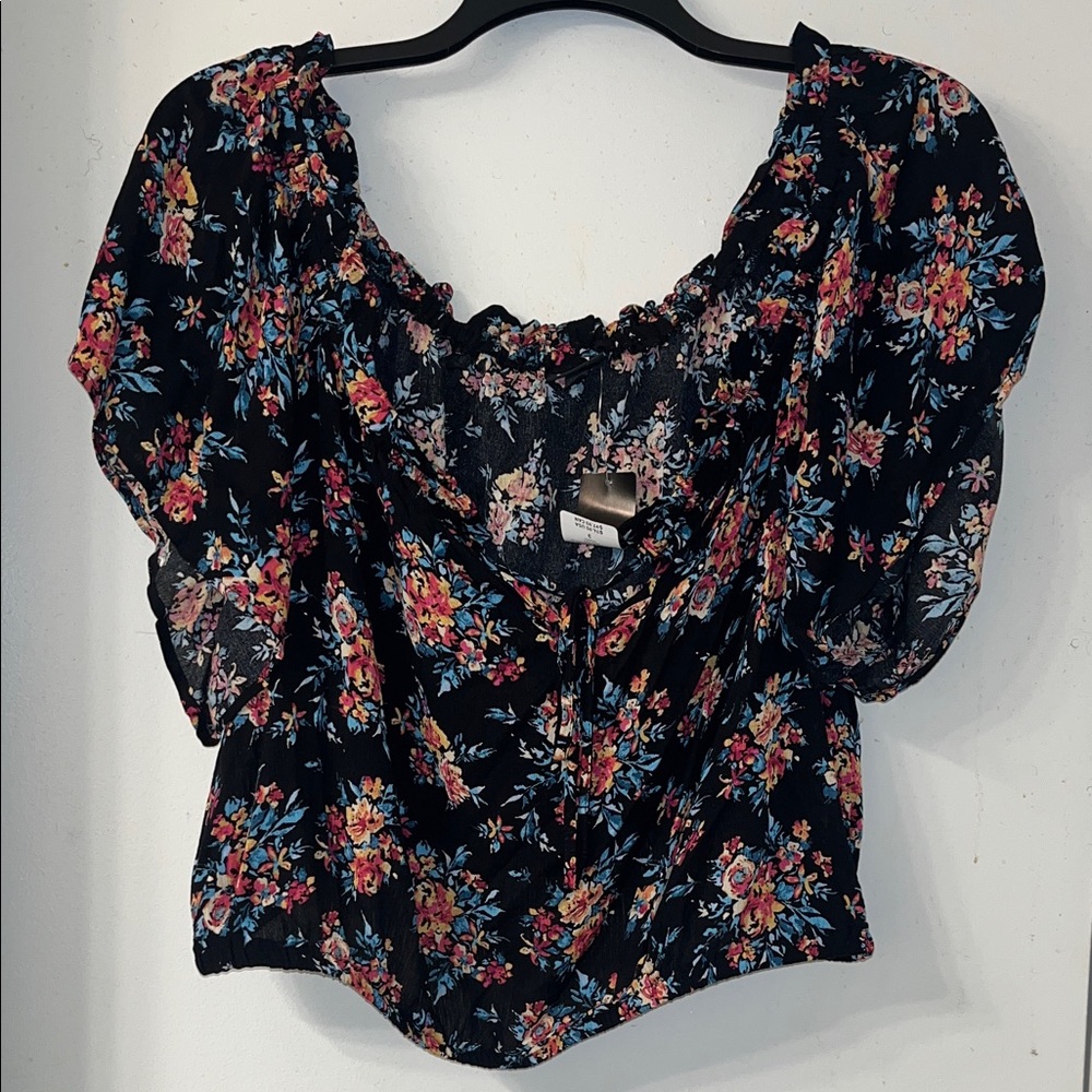 Floral Black Women's crop Top